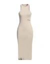 Hinnominate Woman Midi Dress Beige Size M Cotton, Elastane In Beige
