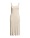 Hinnominate Woman Midi Dress Beige Size S Cotton, Elastane