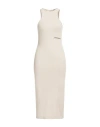 Hinnominate Woman Midi Dress Beige Size S Cotton, Elastane In Sand