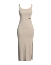 Hinnominate Woman Midi Dress Beige Size Xs Cotton, Elastane