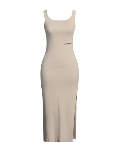 Hinnominate Woman Midi Dress Beige Size Xs Cotton, Elastane In Beige
