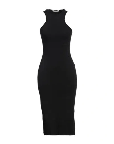 Hinnominate Woman Midi Dress Black Size M Cotton, Elastane In Black