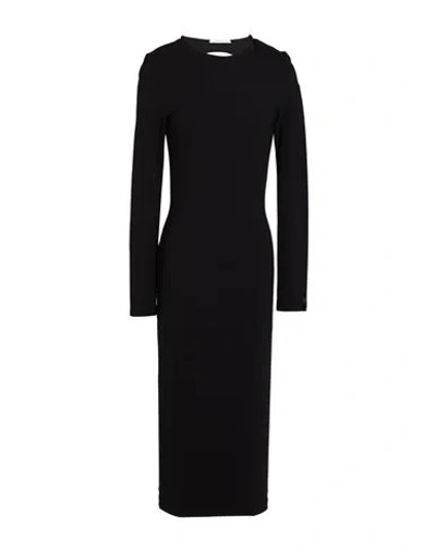 Hinnominate Woman Midi Dress Black Size M Rayon, Polyamide, Elastane