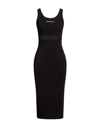Hinnominate Woman Midi Dress Black Size Xs Cotton, Elastane In Multi
