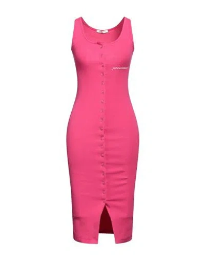 Hinnominate Woman Midi Dress Fuchsia Size S Cotton, Elastane In Pink