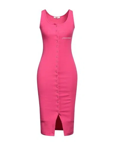 Hinnominate Woman Midi Dress Fuchsia Size Xs Cotton, Elastane In Pink