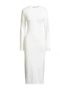 Hinnominate Woman Midi Dress Ivory Size S Viscose, Polyester, Polyamide In White