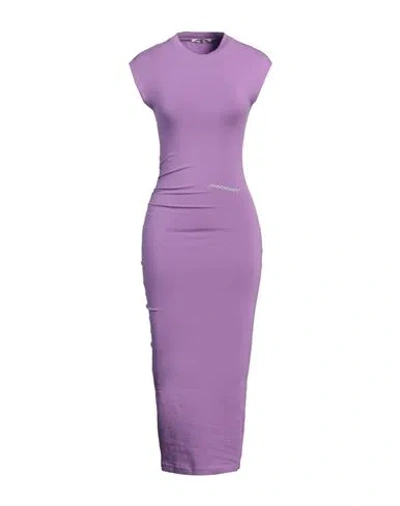 Hinnominate Woman Midi Dress Mauve Size L Cotton, Elastane In Purple