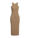 Hinnominate Woman Midi Dress Military Green Size S Cotton, Elastane