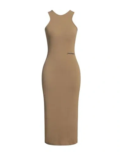 Hinnominate Woman Midi Dress Military Green Size S Cotton, Elastane