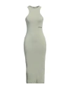 Hinnominate Woman Midi Dress Sage Green Size M Cotton, Elastane