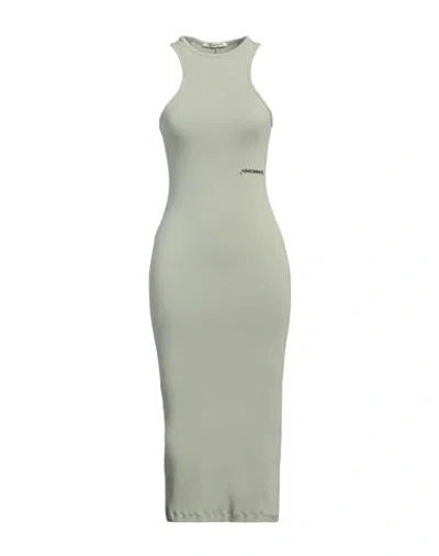 Hinnominate Woman Midi Dress Sage Green Size M Cotton, Elastane