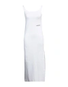 Hinnominate Woman Midi Dress White Size L Cotton, Elastane
