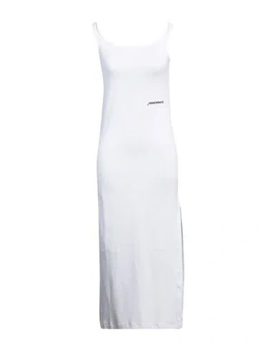 Hinnominate Woman Midi Dress White Size L Cotton, Elastane