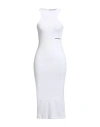 Hinnominate Woman Midi Dress White Size S Cotton, Elastane