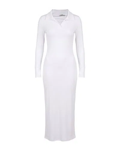 Hinnominate Woman Midi Dress White Size S Polyester, Viscose, Elastane