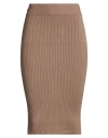 Hinnominate Woman Midi Skirt Taupe Size S Viscose, Polyester, Polyamide In Brown