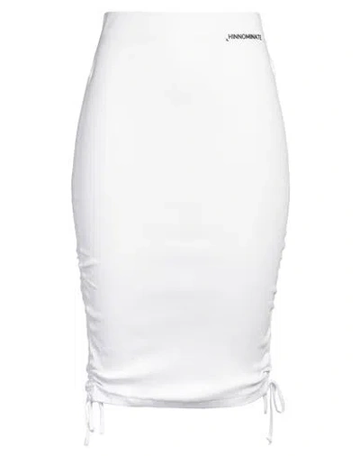 Hinnominate Woman Midi Dress White Size Xs Cotton, Elastane