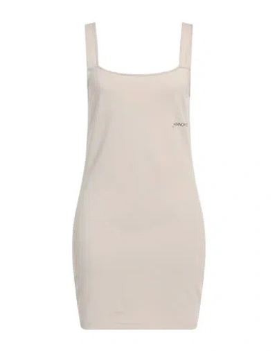 Hinnominate Woman Mini Dress Beige Size L Viscose, Polyamide, Elastane In Neutral