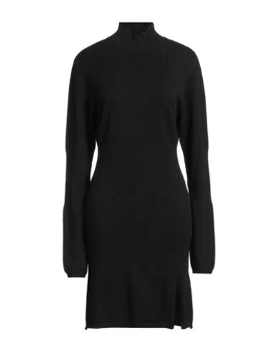 Hinnominate Woman Mini Dress Black Size L Viscose, Polyester, Polyamide