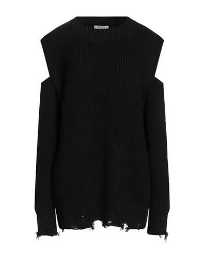 Hinnominate Woman Mini Dress Black Size M Acrylic, Viscose, Wool, Alpaca Wool
