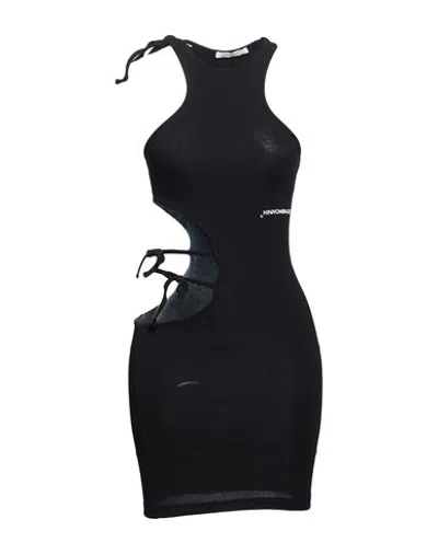 Hinnominate Woman Mini Dress Black Size S Cotton, Elastane