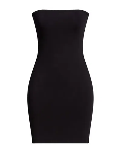 Hinnominate Woman Mini Dress Black Size S Rayon, Polyamide, Elastane In Multi
