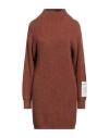 Hinnominate Woman Mini Dress Brown Size Xxs Acrylic, Polyester