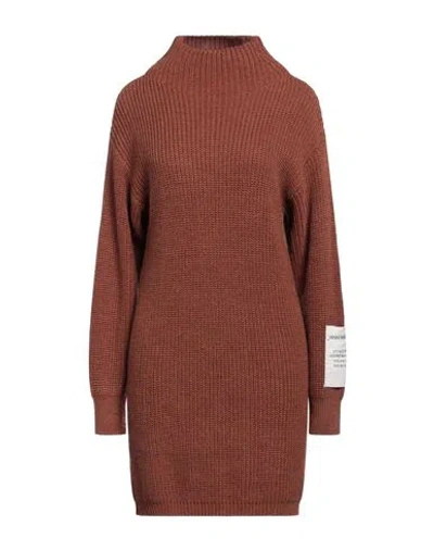 Hinnominate Woman Mini Dress Brown Size Xxs Acrylic, Polyester