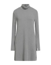 Hinnominate Woman Mini Dress Grey Size M Cotton, Acrylic, Synthetic Fibers, Viscose, Polyamide In Gray