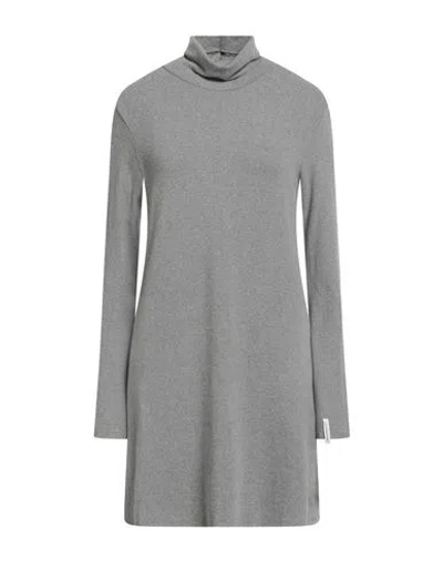 Hinnominate Woman Mini Dress Grey Size M Cotton, Acrylic, Synthetic Fibers, Viscose, Polyamide In Gray
