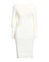 Hinnominate Woman Mini Dress Ivory Size S Viscose, Polyester, Polyamide In White