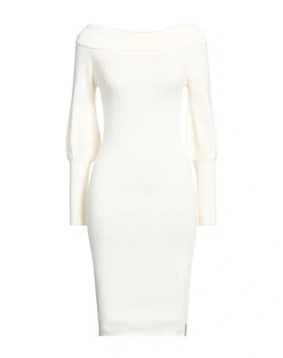 Hinnominate Woman Mini Dress Ivory Size Xs Viscose, Polyester, Polyamide In White