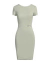 Hinnominate Woman Mini Dress Light Green Size Xs Cotton, Elastane