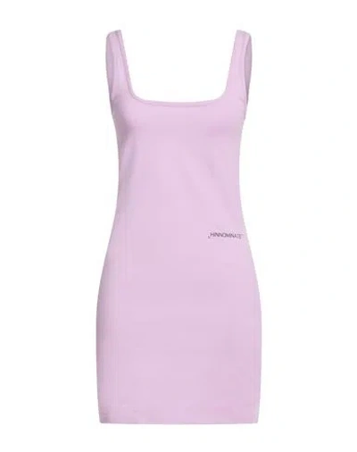 Hinnominate Woman Mini Dress Lilac Size M Cotton, Elastane In Purple