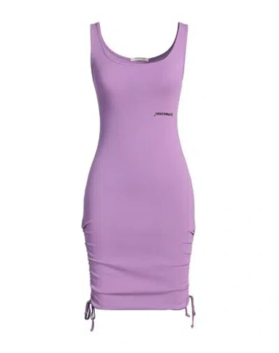 Hinnominate Woman Mini Dress Mauve Size L Cotton, Elastane In Purple