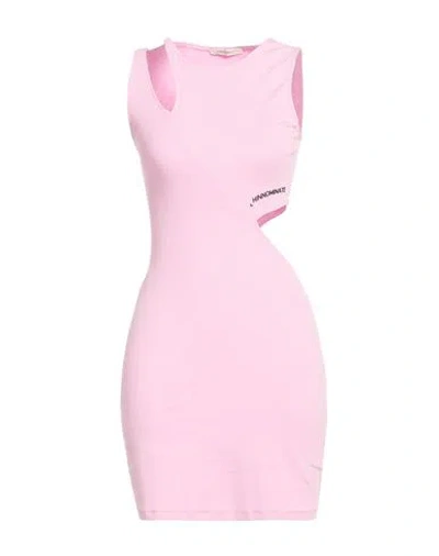 Hinnominate Woman Mini Dress Pink Size S Cotton, Elastane