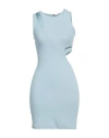 Hinnominate Woman Mini Dress Sky Blue Size S Cotton, Elastane