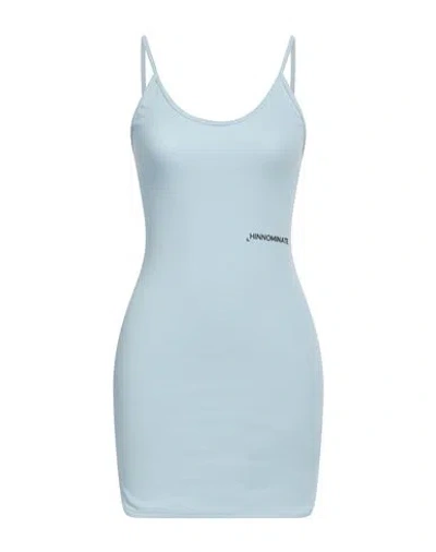 Hinnominate Woman Mini Dress Sky Blue Size Xxs Cotton, Elastane
