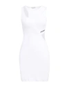 Hinnominate Woman Mini Dress White Size M Cotton, Elastane