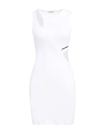 Hinnominate Woman Mini Dress White Size M Cotton, Elastane In White