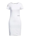 Hinnominate Woman Mini Dress White Size M Cotton, Elastane In White