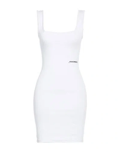 Hinnominate Woman Mini Dress White Size Xs Cotton, Elastane