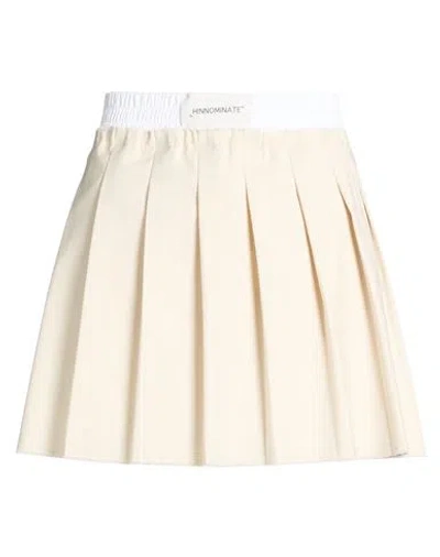 Hinnominate Woman Mini Skirt Beige Size L Polyester, Viscose, Elastane In Neutral