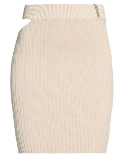 Hinnominate Woman Mini Skirt Beige Size L Viscose, Elastane In Neutral