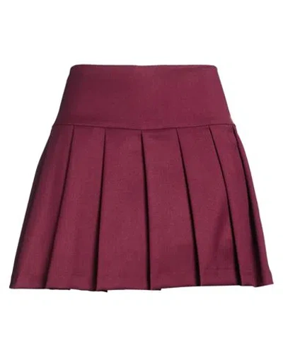Hinnominate Woman Mini Skirt Burgundy Size S Polyester, Viscose, Elastane In Red