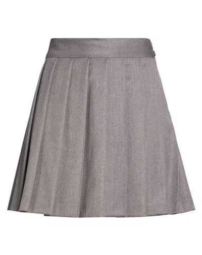 Hinnominate Woman Mini Skirt Taupe Size S Polyester, Viscose, Elastane In Gray