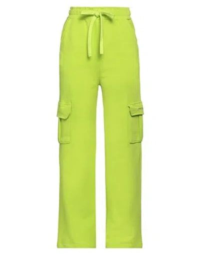 Hinnominate Woman Pants Acid Green Size L Cotton