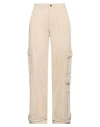 Hinnominate Woman Pants Beige Size 28 Cotton In Beige