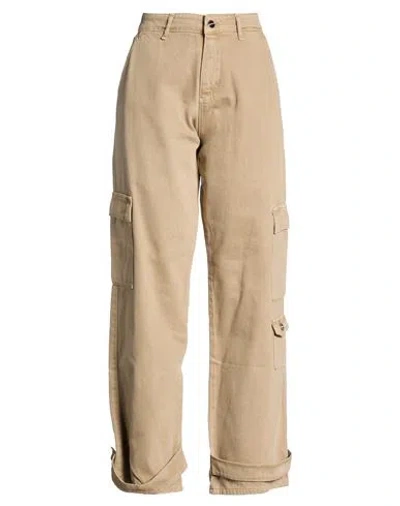 Hinnominate Woman Pants Beige Size 31 Cotton In Brown